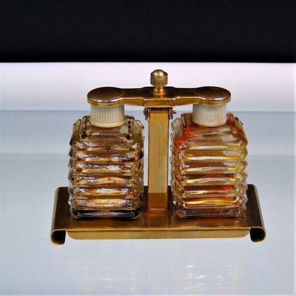 Vintage Perfume Caddy Empty 2 Bottle Tantalus - Picture 4 of 8
